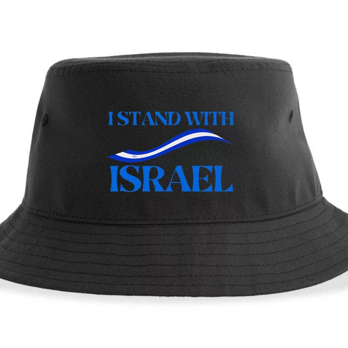 I Stand With Israel Pray For Israel US and Israel Flag Sustainable Bucket Hat