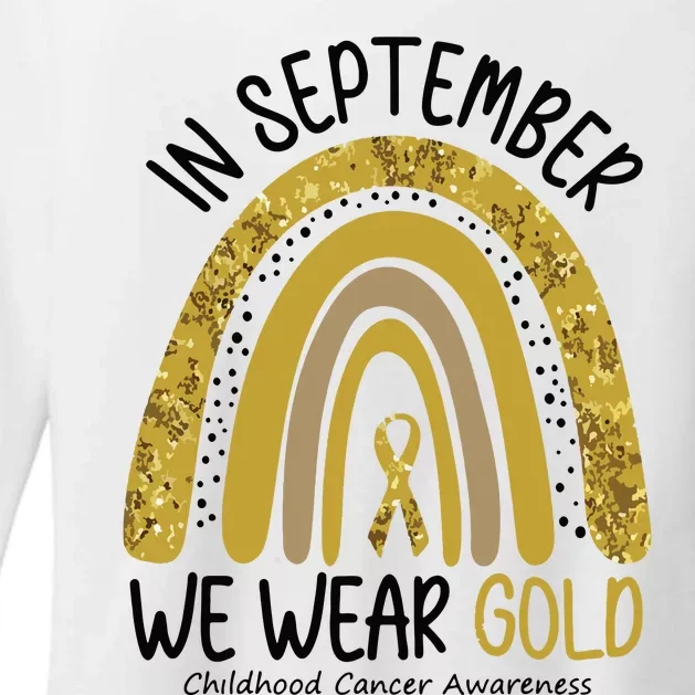 In September We Wear Gold Childhood Cancer Awareness Rainbow Womens CVC Long Sleeve Shirt