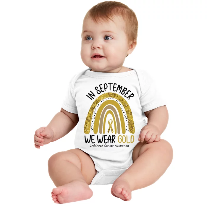 In September We Wear Gold Childhood Cancer Awareness Rainbow Baby Bodysuit