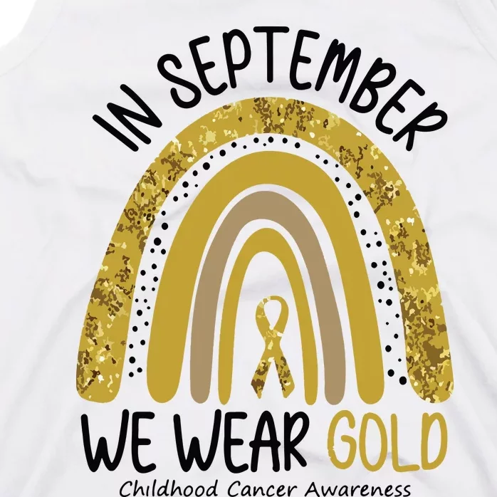 In September We Wear Gold Childhood Cancer Awareness Rainbow Tank Top