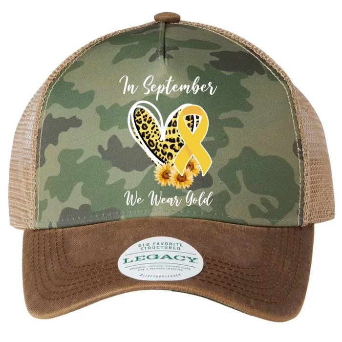 In September We Wear Gold For Childhood Cancer Awareness Legacy Tie Dye Trucker Hat