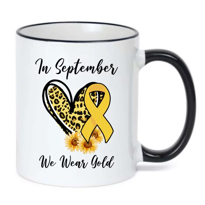 In September We Wear Gold For Childhood Cancer Awareness Black Color Changing Mug