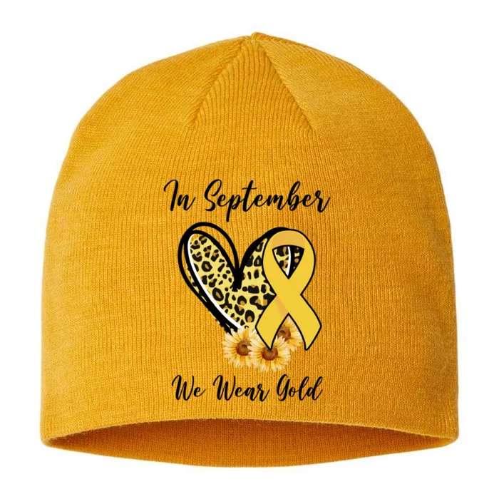 In September We Wear Gold For Childhood Cancer Awareness 8 1/2in Sustainable Knit Beanie