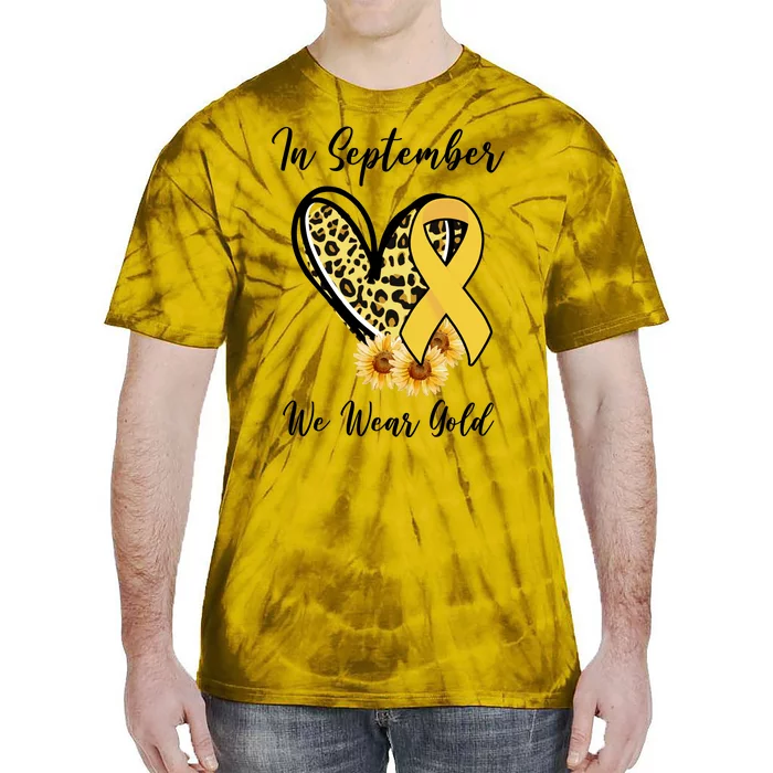 In September We Wear Gold For Childhood Cancer Awareness Tie-Dye T-Shirt