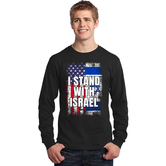 I Stand With Israel Usa Israeli Flag Tall Long Sleeve T-Shirt