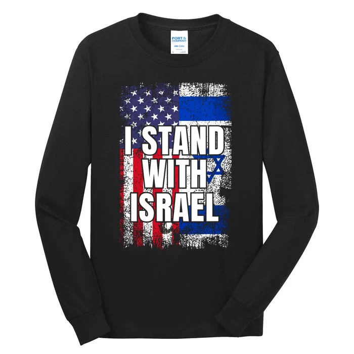 I Stand With Israel Usa Israeli Flag Tall Long Sleeve T-Shirt