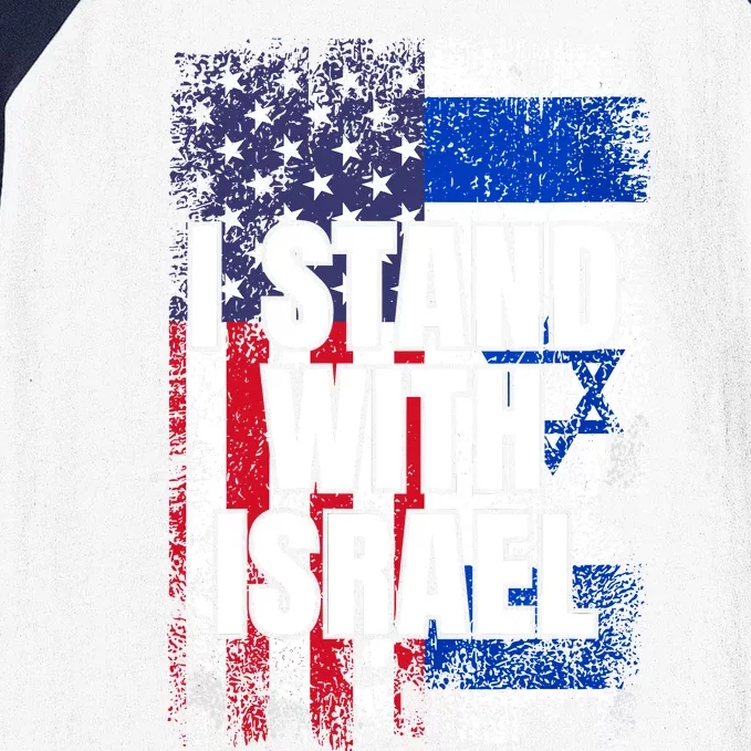 I Stand With Israel Usa Israeli Flag Baseball Sleeve Shirt