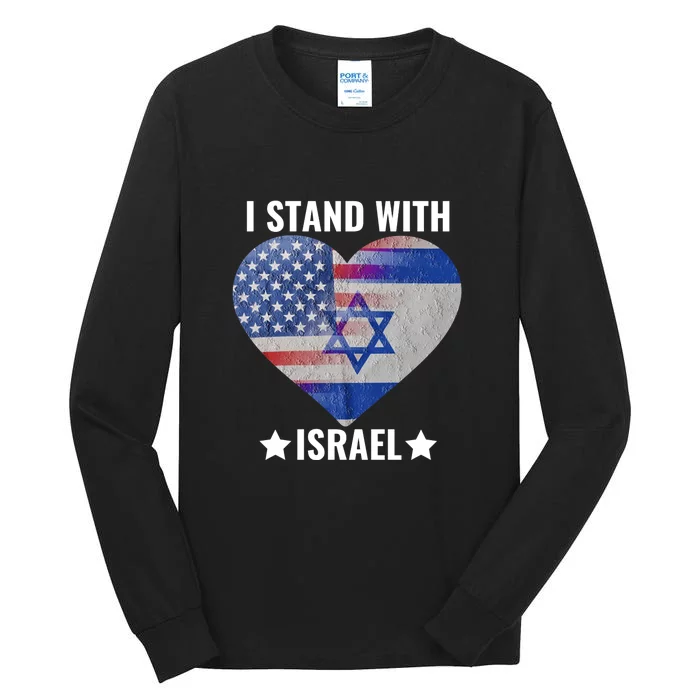 I Stand With Israel Patriotic Vintage Design Tall Long Sleeve T-Shirt