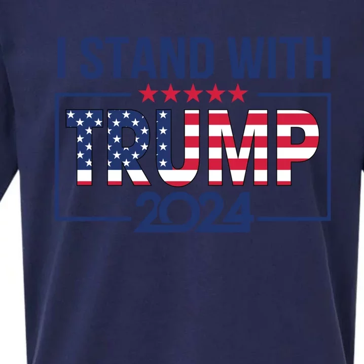 I Stand With Trump 2024 And Funny Gift Sueded Cloud Jersey T-Shirt