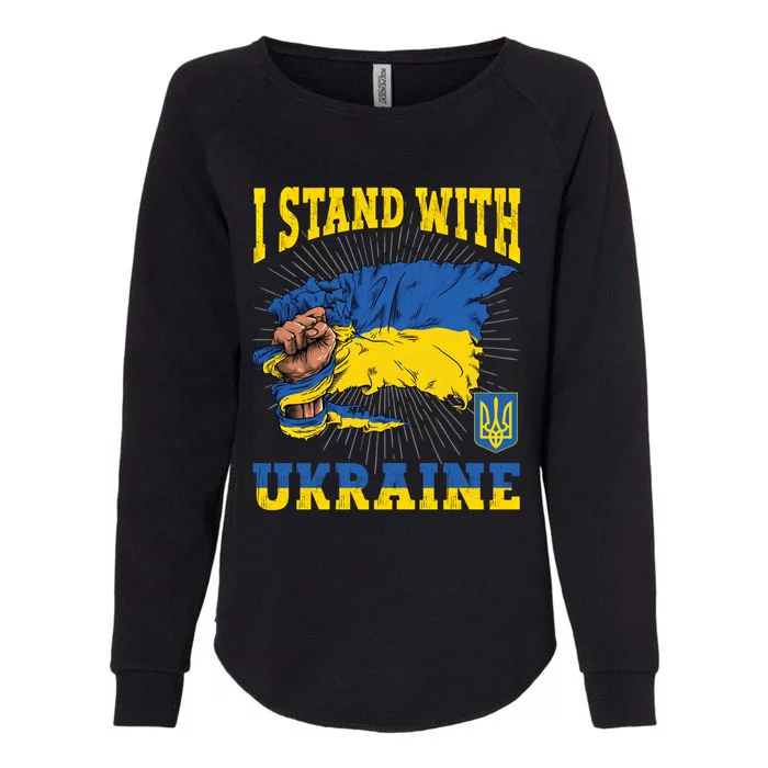 I Stand With Ukraine Ukrainian Fist Flag Gift Womens California Wash Sweatshirt