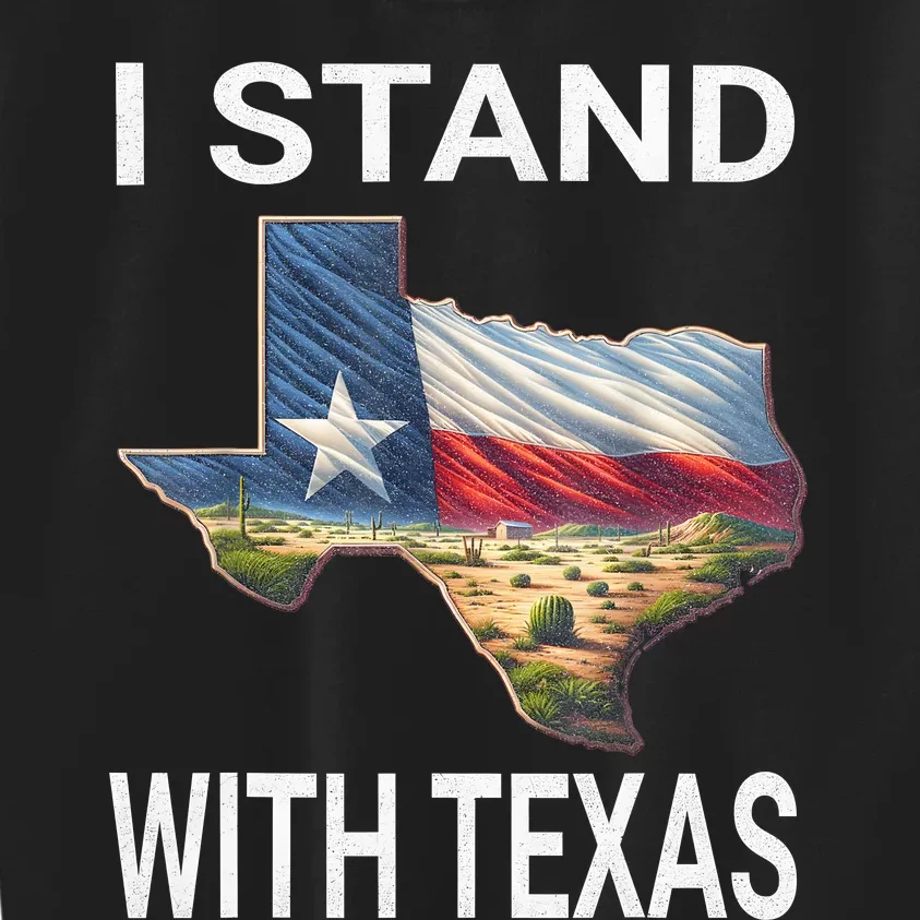 I Stand With Texas I Support Texas Kids Sweatshirt