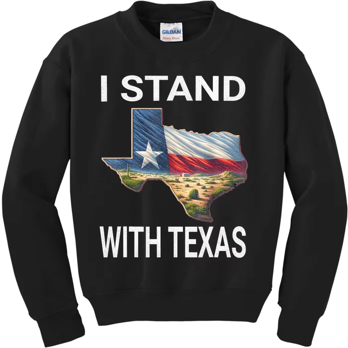 I Stand With Texas I Support Texas Kids Sweatshirt