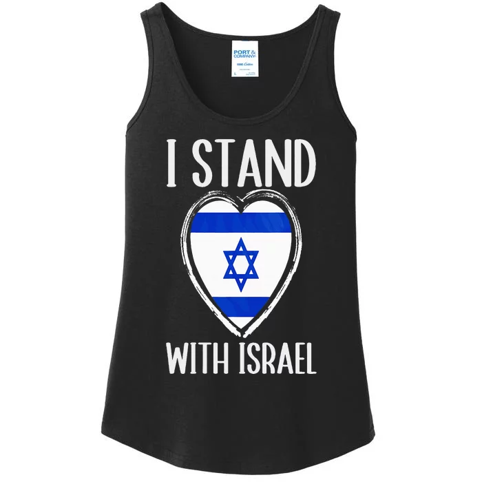 I Stand With Israel Patriotic Israel Flag Ladies Essential Tank