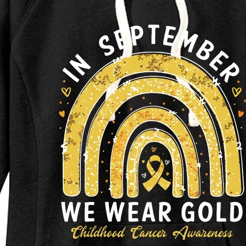 In September We Wear Gold Childhood Cancer Awareness Women's Fleece Hoodie