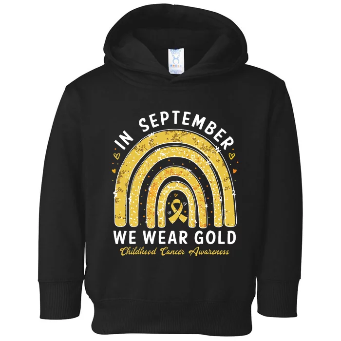 In September We Wear Gold Childhood Cancer Awareness Toddler Hoodie