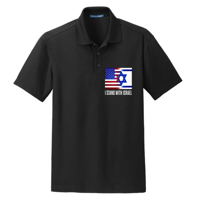 I Stand With Israel Patriotic Usa And Israel Flag Dry Zone Grid Performance Polo