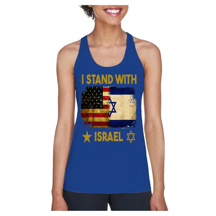 I Stand With Israel I Stand With Israel America Flag Women's Racerback Tank