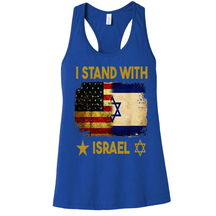 I Stand With Israel I Stand With Israel America Flag Women's Racerback Tank