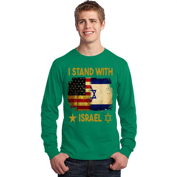 I Stand With Israel I Stand With Israel America Flag Long Sleeve Shirt