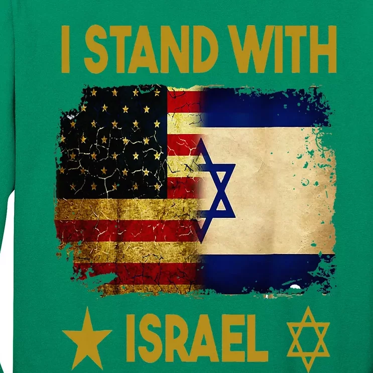 I Stand With Israel I Stand With Israel America Flag Long Sleeve Shirt