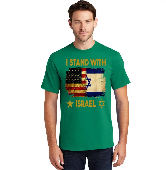 I Stand With Israel I Stand With Israel America Flag Tall T-Shirt