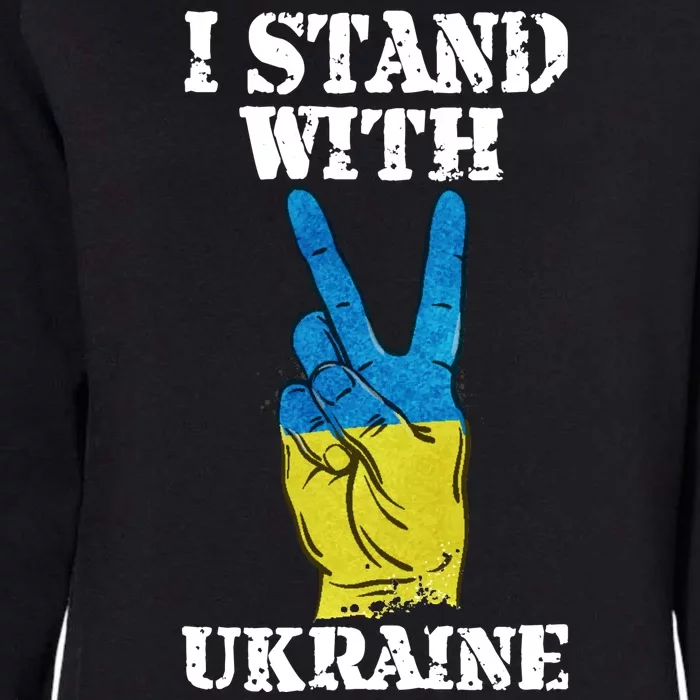 I Stand With Ukraine Ukrainian Peace Sign Womens California Wash Sweatshirt