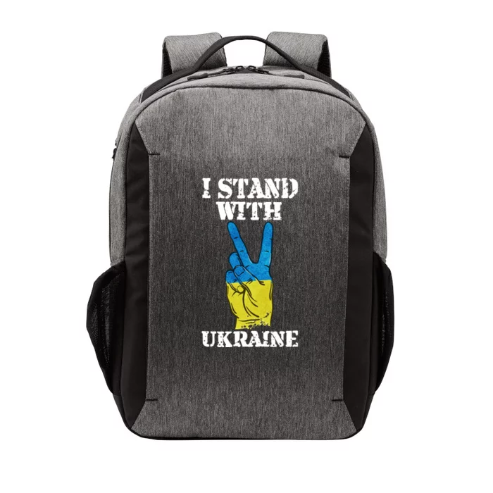 I Stand With Ukraine Ukrainian Peace Sign Vector Backpack