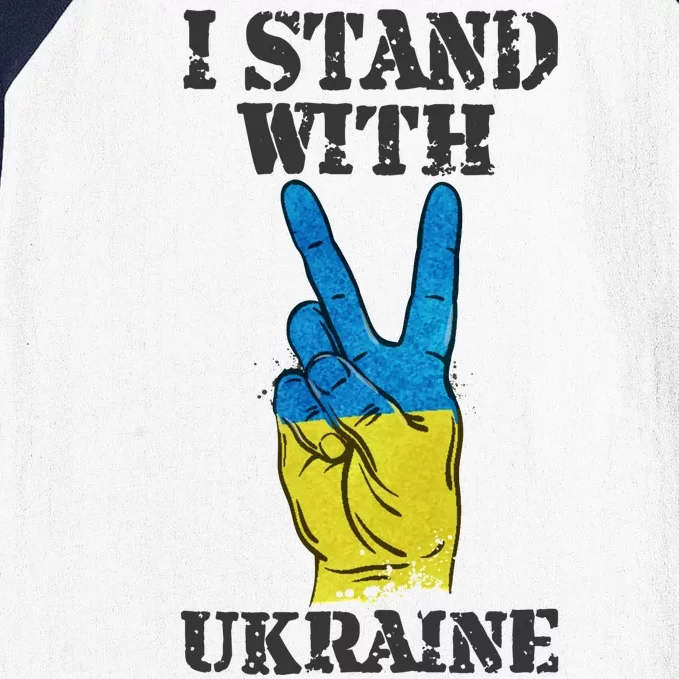 I Stand With Ukraine Ukrainian Peace Sign Baseball Sleeve Shirt