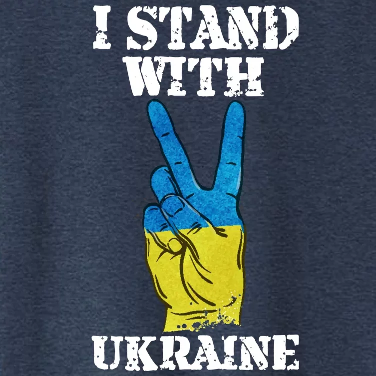 I Stand With Ukraine Ukrainian Peace Sign Women's Crop Top Tee