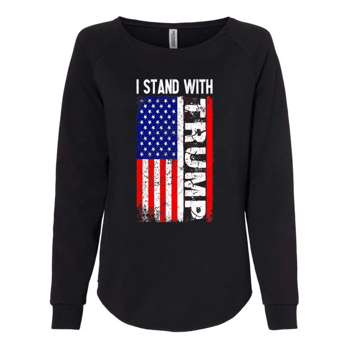 I Stand With President Pro Trump Retro Womens California Wash Sweatshirt