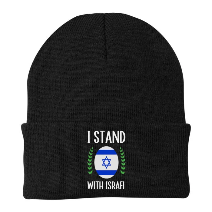 I Stand With Israel With Patriotic Israel Flag Knit Cap Winter Beanie