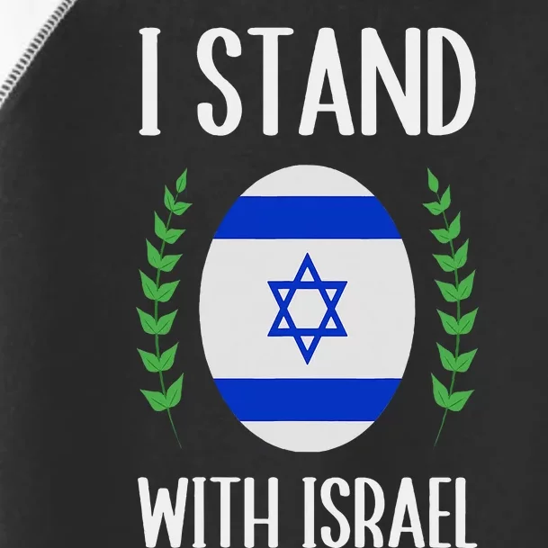 I Stand With Israel With Patriotic Israel Flag Toddler Fine Jersey T-Shirt