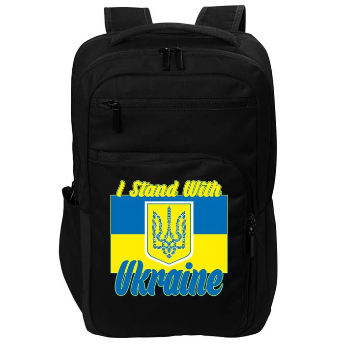 I Stand With Ukraine Coat Of Arms Flag Support Ukraine Impact Tech Backpack