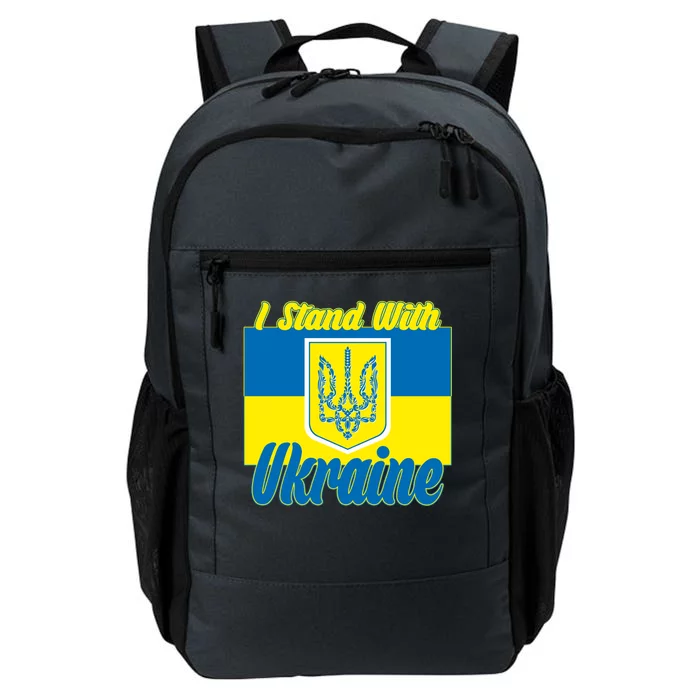 I Stand With Ukraine Coat Of Arms Flag Support Ukraine Daily Commute Backpack