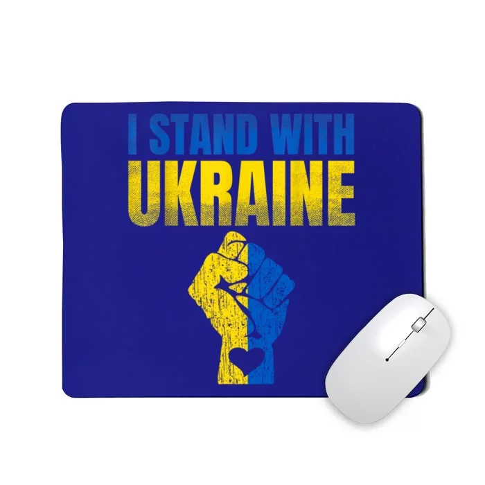 I Stand With Ukraine Ukrainian Flag Support Ukraine Gift Mousepad