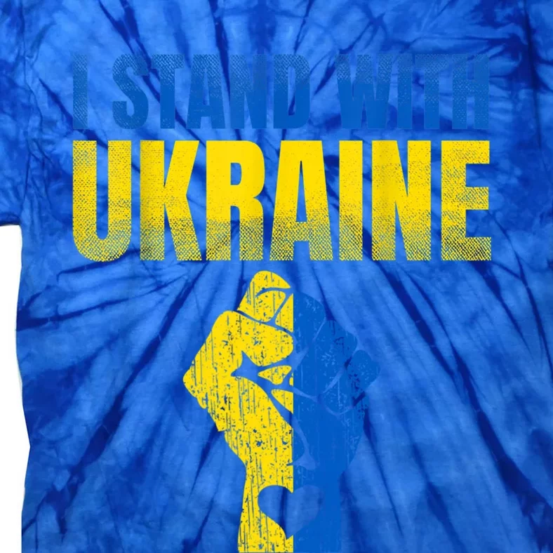 I Stand With Ukraine Ukrainian Flag Support Ukraine Gift Tie-Dye T-Shirt