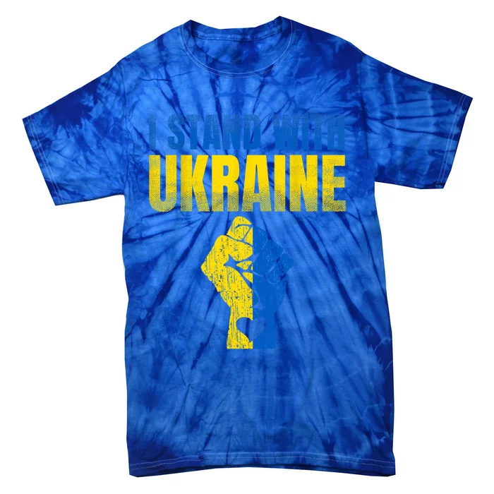 I Stand With Ukraine Ukrainian Flag Support Ukraine Gift Tie-Dye T-Shirt