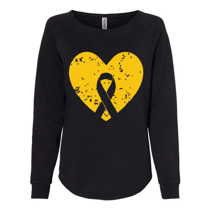 In September We Wear Gold Childhood Cancer Awareness Ribbon Womens California Wash Sweatshirt