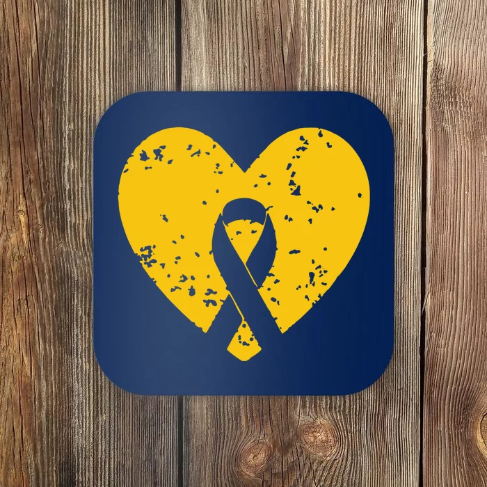 In September We Wear Gold Childhood Cancer Awareness Ribbon Coaster