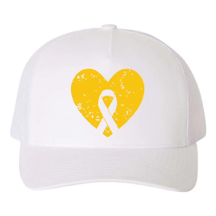 In September We Wear Gold Childhood Cancer Awareness Ribbon Yupoong Adult 5-Panel Trucker Hat