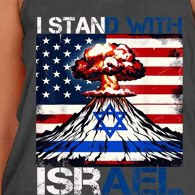 I Stand With Israel Patriotic Usa And Israel Flag Israel Usa Women's Knotted Racerback Tank