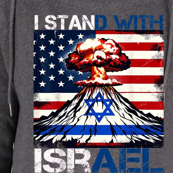 I Stand With Israel Patriotic Usa And Israel Flag Israel Usa Womens Funnel Neck Pullover Hood