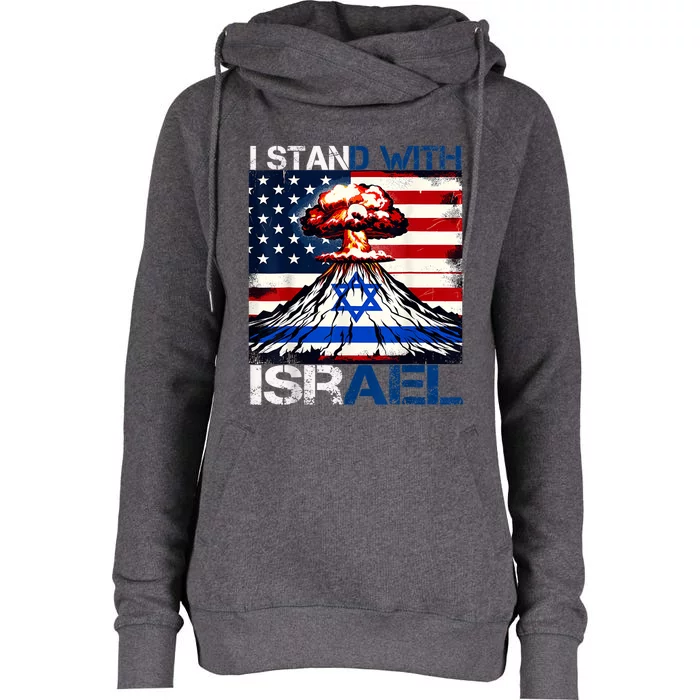 I Stand With Israel Patriotic Usa And Israel Flag Israel Usa Womens Funnel Neck Pullover Hood