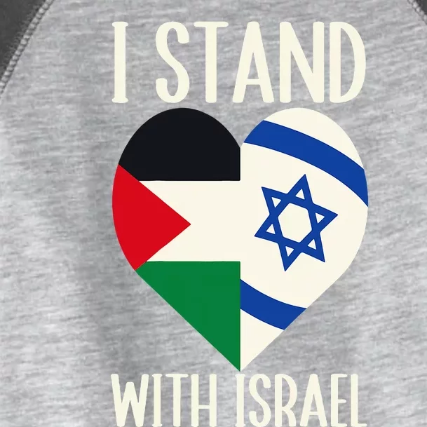 I Stand With Israel With Patriotic Israel Flag Toddler Fine Jersey T-Shirt