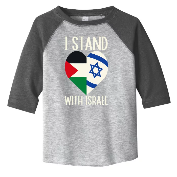 I Stand With Israel With Patriotic Israel Flag Toddler Fine Jersey T-Shirt