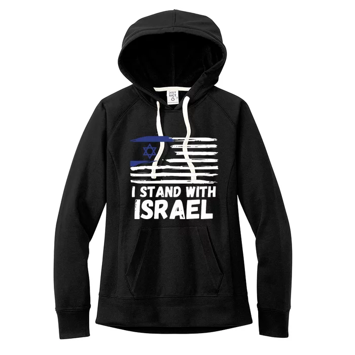 I Stand With Israel Jewish Hanukkah Women's Fleece Hoodie