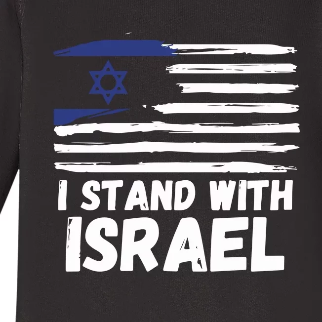 I Stand With Israel Jewish Hanukkah Baby Long Sleeve Bodysuit