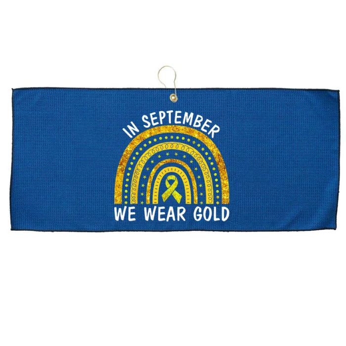 In September We Wear Gold Childhood Cancer Large Microfiber Waffle Golf Towel