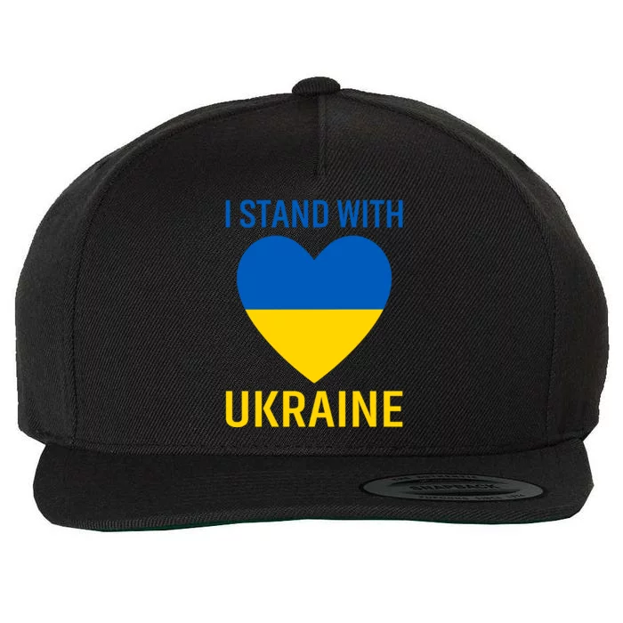 I Stand With Ukraine Ukrainian Flag Gift Wool Snapback Cap