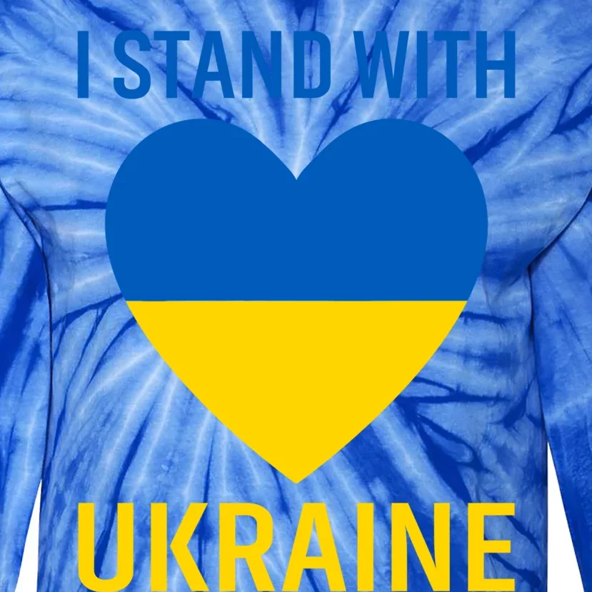 I Stand With Ukraine Ukrainian Flag Gift Tie-Dye Long Sleeve Shirt